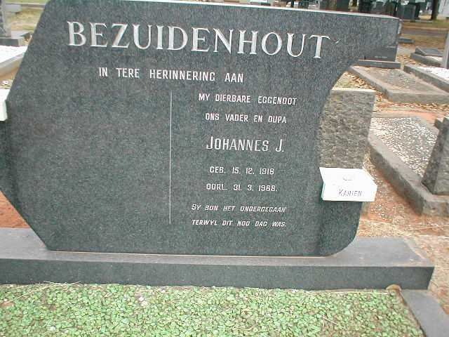 BEZUIDENHOUT Johannes J. 1916-1968