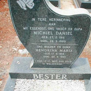 BESTER Michiel Daniel 1916-1989 &amp; Hendrina Maria 1918-1999