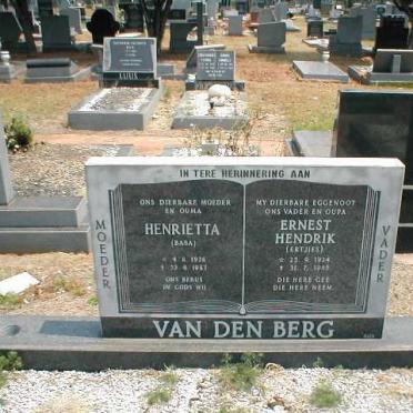 BERG Ernest Hendrik, van den 1924-1985 &amp; Henrietta 1926-1987