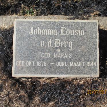 BERG Johanna Lousia, v.d nee MARAIS 1879-1944