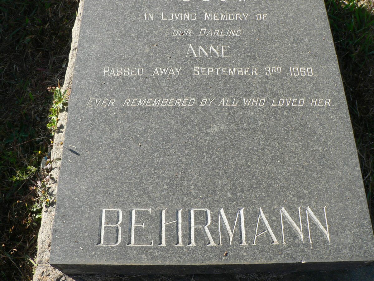 BEHRMANN Anne -1969