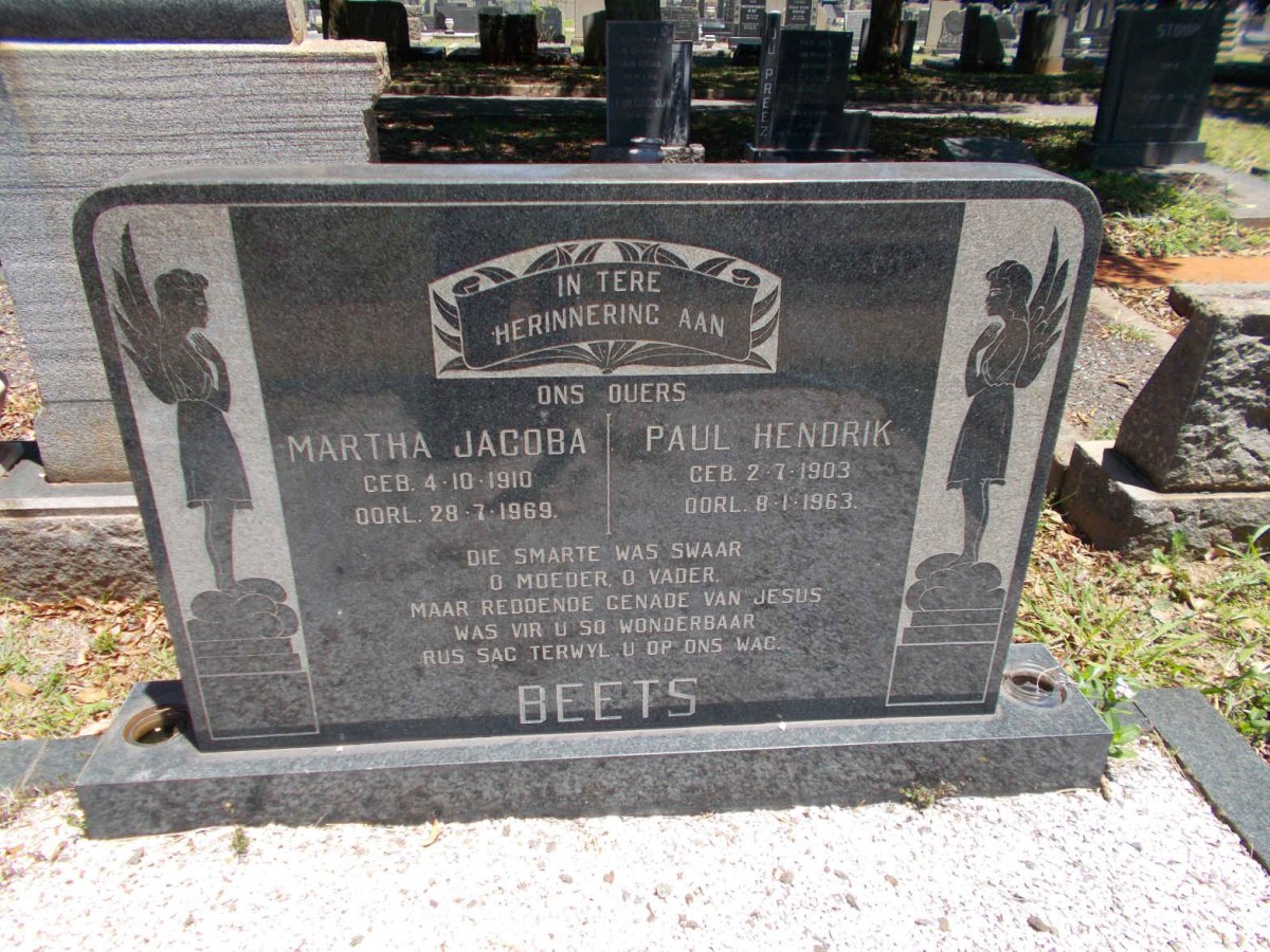 BEETS Paul Hendrik 1903-1963 &amp; Martha Jacoba 1910-1969