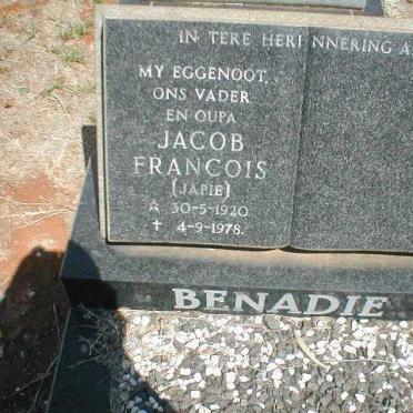 BENADIE Jacob Francois 1920-1978