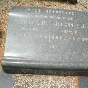 BERG Johannes J., v.d. 1925-1970 &amp; Cecilia A.H. 1918-1970