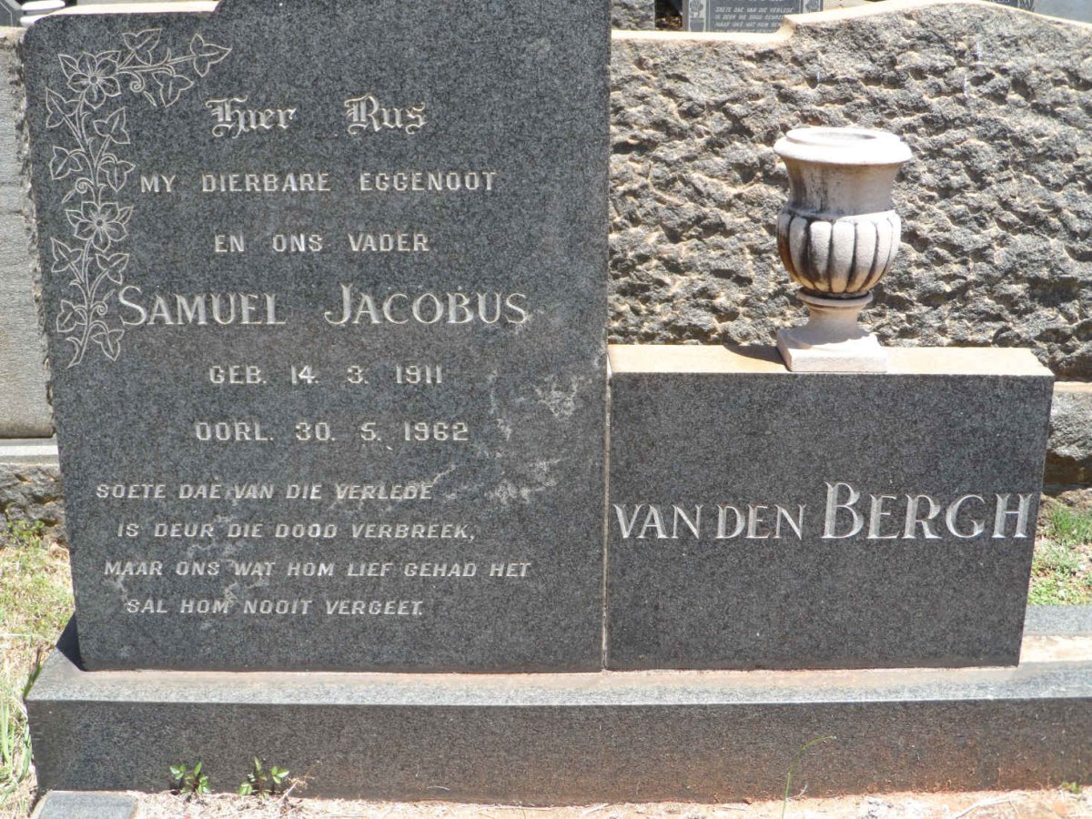 BERGH Samuel Jacobus, van den 1911-1962