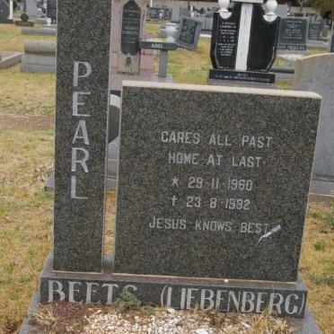 BEETS Pearl nee LIEBENBERG 1960-1992