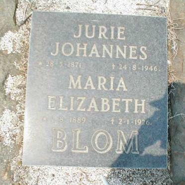 BLOM Jurie Johannes 1871-1946 &amp; Maria Elizabeth 1889-1926 :: GOUWS Magarieta P.J. nee BLOM 1909-1959