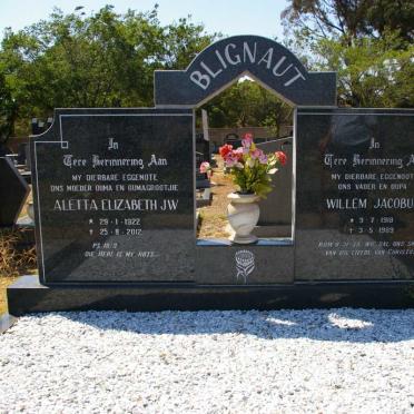 BLIGNAUT Willem Jacobus 1918-1989 &amp; Aletta Elizabeth J.W. 1922-2012