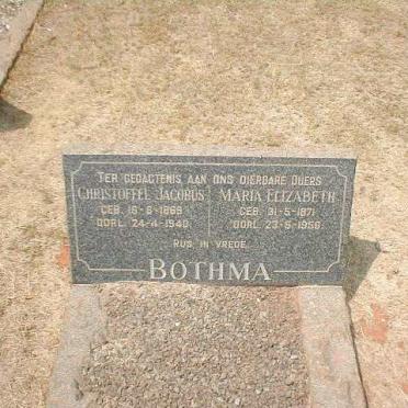 BOTHMA Christoffel Jacobus 1869-1940 &amp; Maria Elizabeth 1871-1956