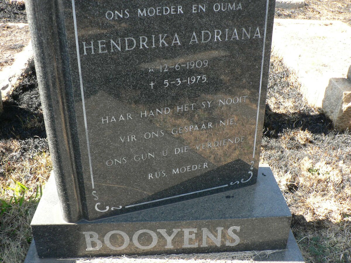 BOOYENS Hendrika Adriana 1909-1975
