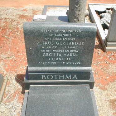 BOTHMA Petrus Gerhardus 1893-1973 &amp; Cecilia Maria Cornelia 1906-2002
