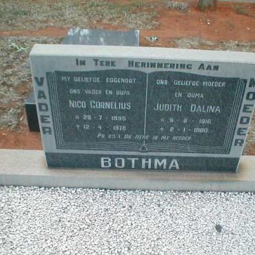 BOTHMA Nico Cornelius 1895-1978 &amp; Judith Dalina 1916-1980