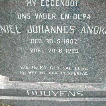 BOOYENS Daniel Johannes Andries 1907-1969