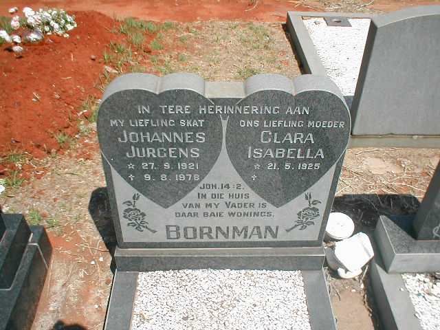 BORNMAN Johannes Jurgens 1921-1978 &amp; Clara Isabella 1925-