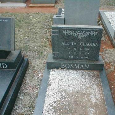 BOSMAN Aletta Claudia 1918-1979