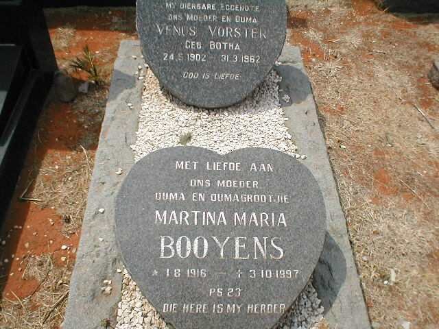 BOOYENS Venus Vorster nee BOTHA 1902-1962 :: BOOYENS Martina Maria 1916-1997