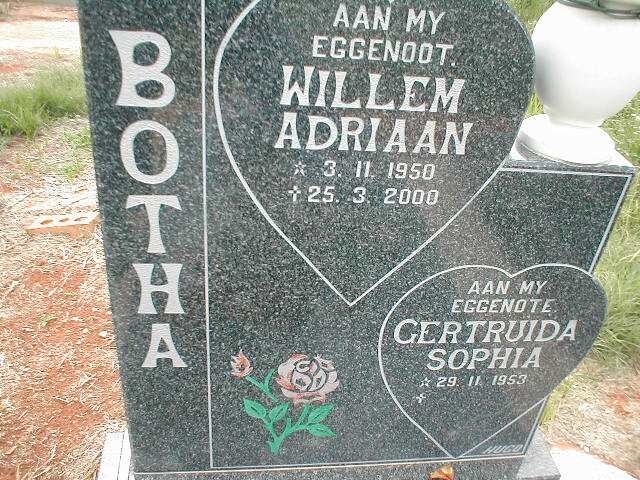 BOTHA Willem Adriaan 1950-2000 &amp; Gertruida Sophia 1953-