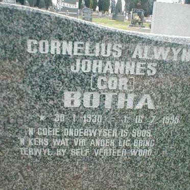 BOTHA Cornelius Alwyn Johannes 1930-1995