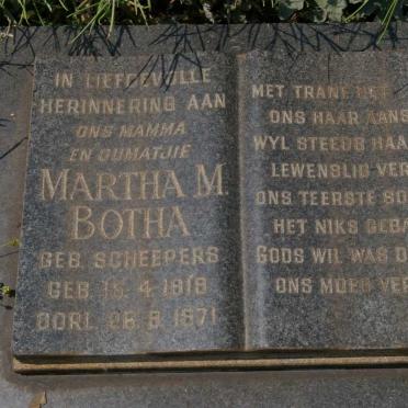 BOTHA Martha M. nee SCHEEPERS 1918-1971