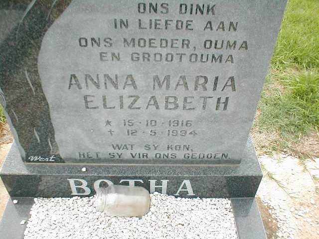 BOTHA Anna Maria Elizabeth 1916-1994