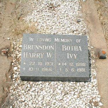 BRUNSDON Harry W. 1931-1966 :: BOTHA Ivy 1898-1981