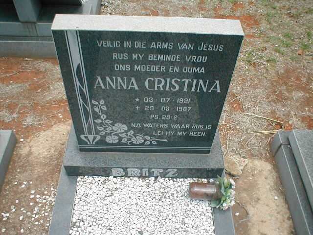 BRITZ Anna Cristina 1921-1987