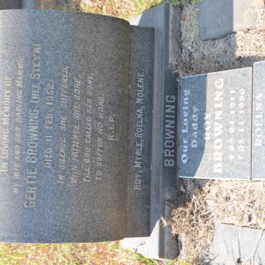 BROWNING Roy 1911-1980 &amp; Gertie STEYN -1952 :: GELDENHUYS Roelna nee BROWNING 1944-2006