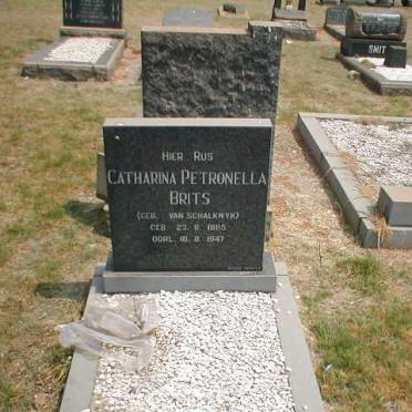 BRITS Catharina Petronella nee VAN SCHALKWYK 1885-1947