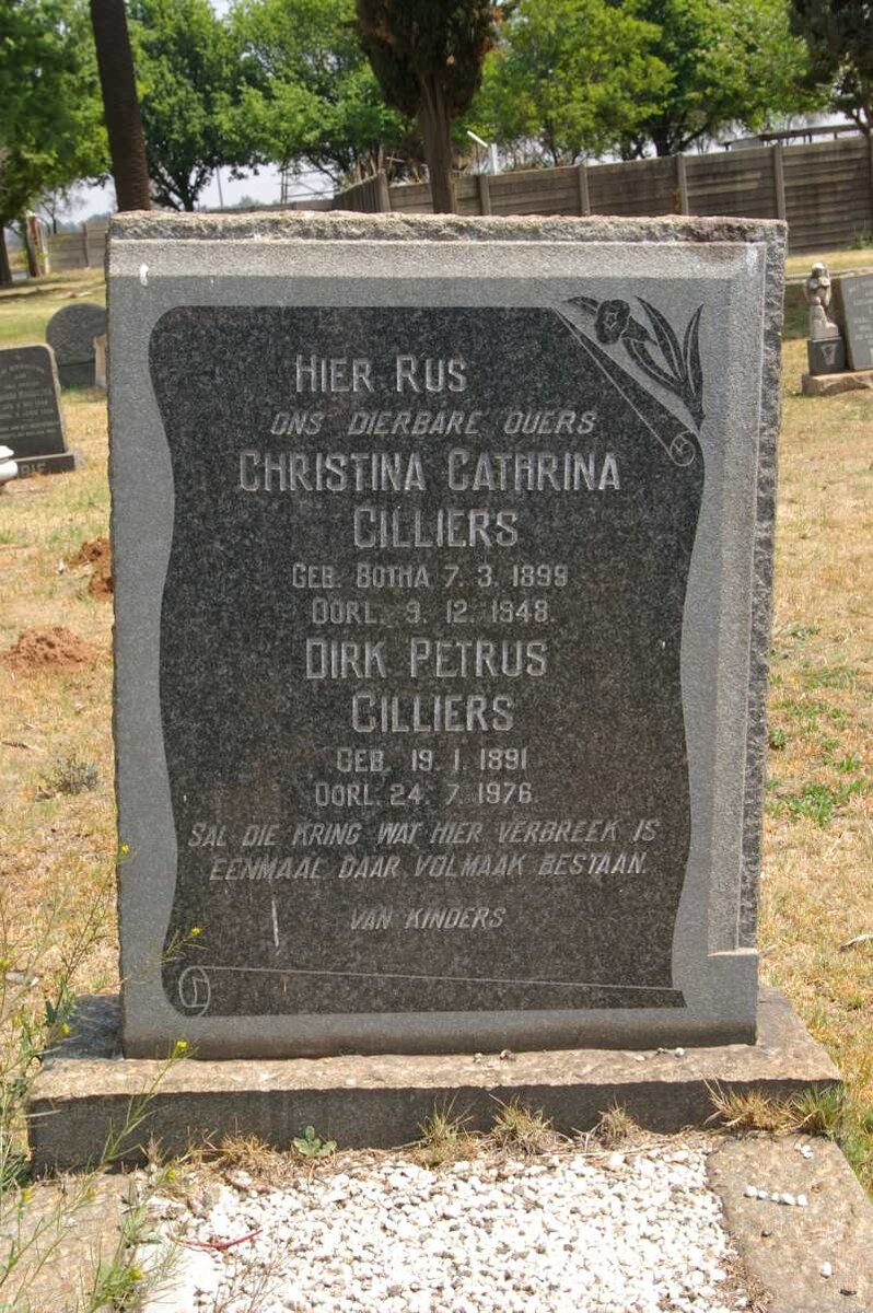 CILLIERS Dirk Petrus 1891-1976 &amp; Christina Cathrina 1899-1948