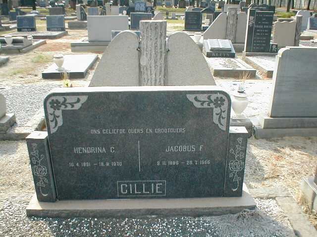 CILLIE Jacobus F. 1886-1966 &amp; Hendrina C. 1891-1970