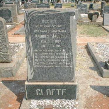 CLOETE Andries Jacobus 1894-1959
