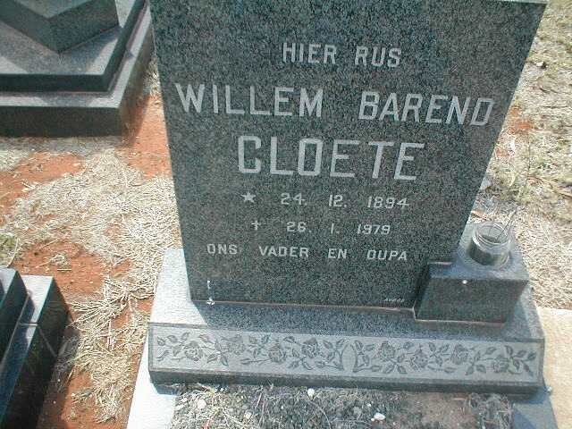 CLOETE Willem Barend 1894-1979