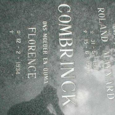 COMBRINCK Roland Maynard 1931-1995 &amp; Florence 1934 -