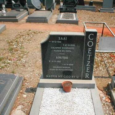 COETZER Saai 1916-1985 &amp; Loutjie 1921-2000