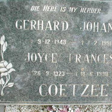 COETZEE Gerhard Johan 1948-1991 &amp; Joyce Frances 1923-1998