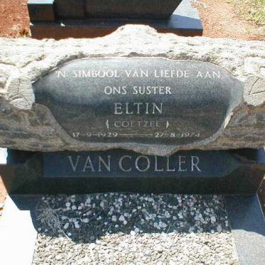 COLLER Eltin, van nee COETZEE 1929-1974