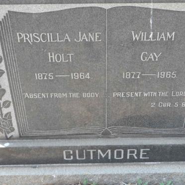 CUTMORE William Gay 1877-1965 &amp; Priscilla Jane HOLT 1875-1964