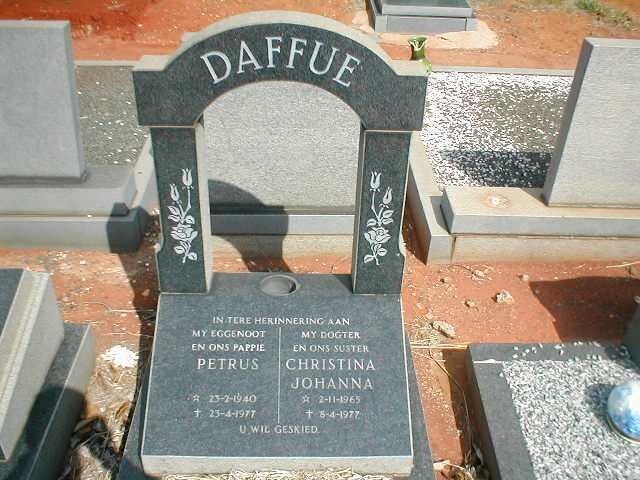DAFFUE Petrus 1940-1977 :: DAFFUE Christina Johanna 1965-1977
