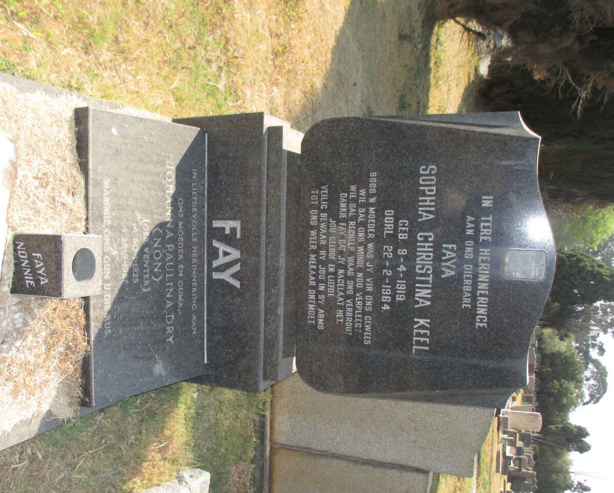 DRY Johanna Paulina nee VENTER 1925-1987 :: KEEL Sophia Christina 1919-1964