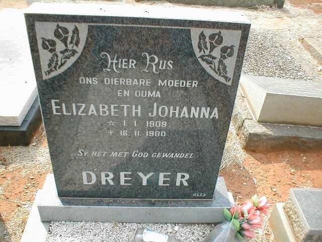DREYER Elizabeth Johanna 1909-1980