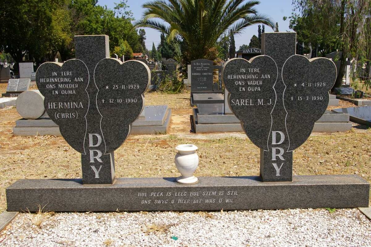 DRY Sarel M.J. 1928-1990 &amp; Hermina 1929-1990