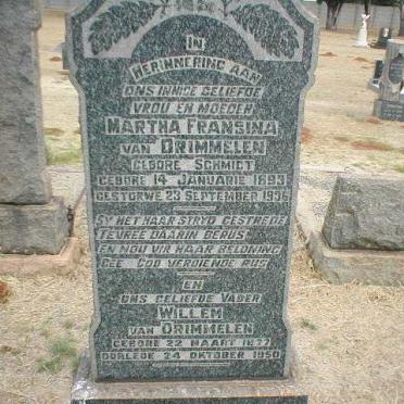 DRIMMELEN Willem, van 1877-1950 &amp; Martha Fransina SCHMIDT 1893-1936