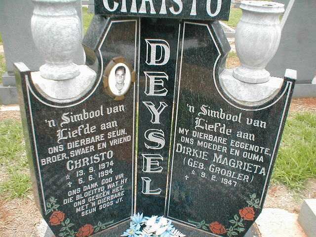 DEYSEL Dirkie Magrieta nee GROBLER 1947- :: DEYSEL Christo 1974-1994