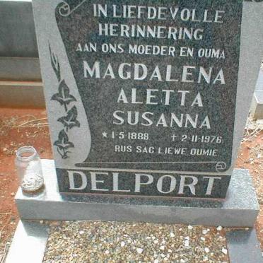DELPORT Magdalena Aletta Susanna 1888-1976