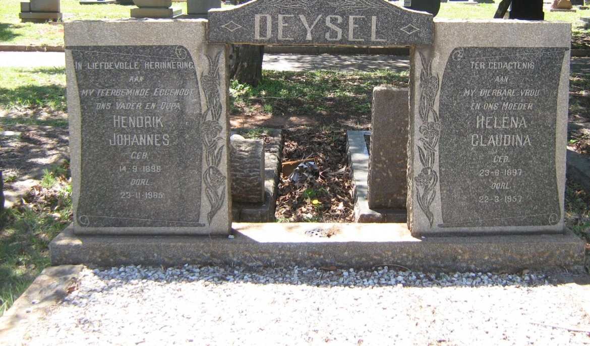 DEYSEL Hendrik Johannes 1896-19?5 &amp; Helena Claudina 1897-1957