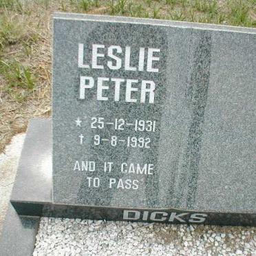 DICKS Leslie Peter 1931-1992