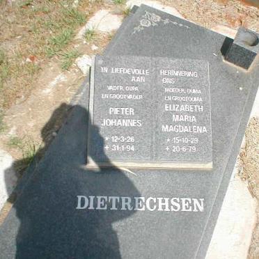 DIETRECHSEN Pieter Johannes 1926-1994 &amp; Elizabeth Maria Magdalena 1929-1979