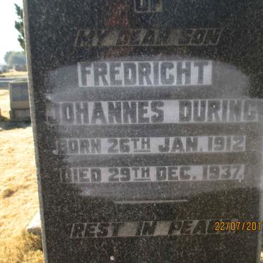 DURING Fredricht Johannes 1912-1937