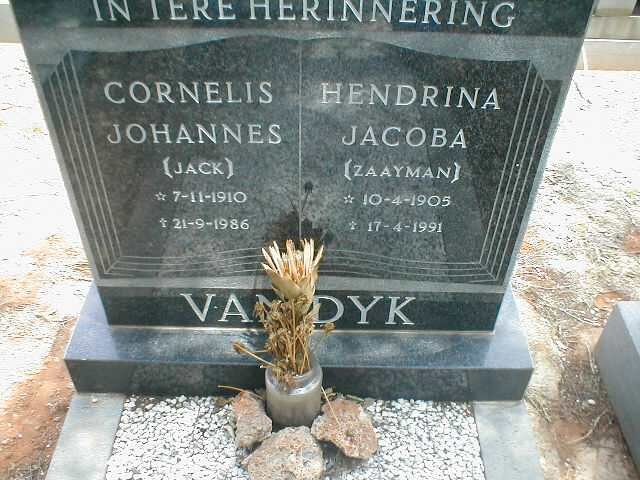 DYK Cornelis Johannes, van 1910-1986 &amp; Hendrina Jacoba ZAAYMAN 1905-1991