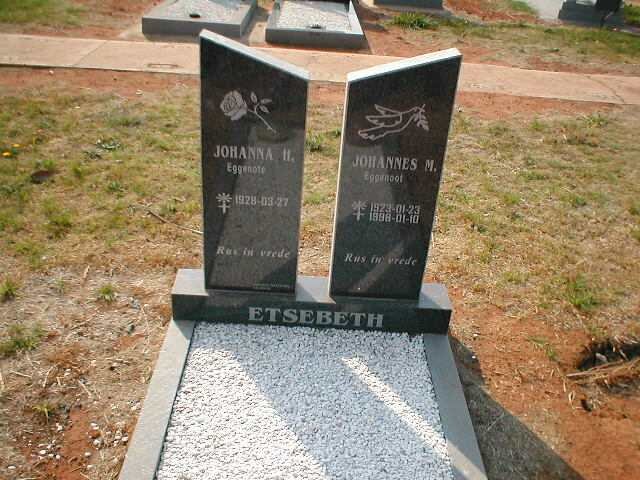 ETSEBETH Johannes M. 1923-1998 &amp; Johanna H. 1928-